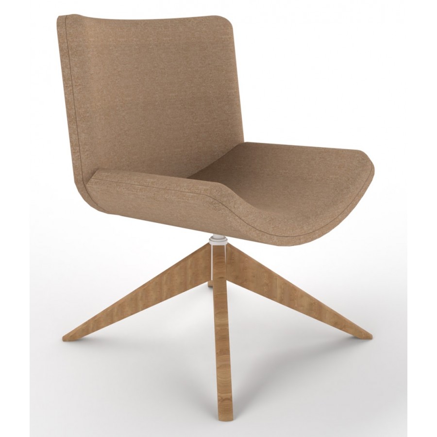 Review Upholstered Lounge Chair With Wooden Pyramid Base